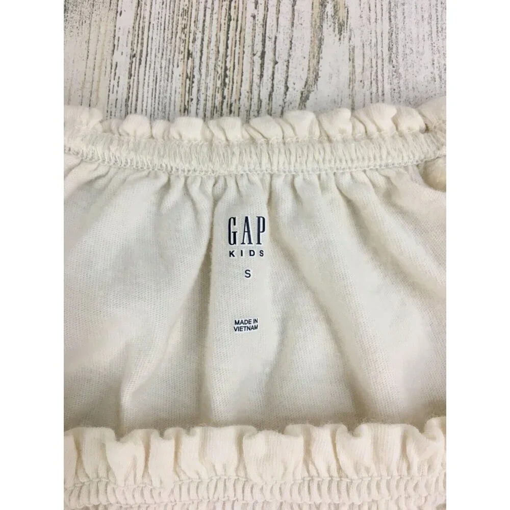 Gap Kids Sz S 6 7 Long Sleeve Smocked Shirt Cream